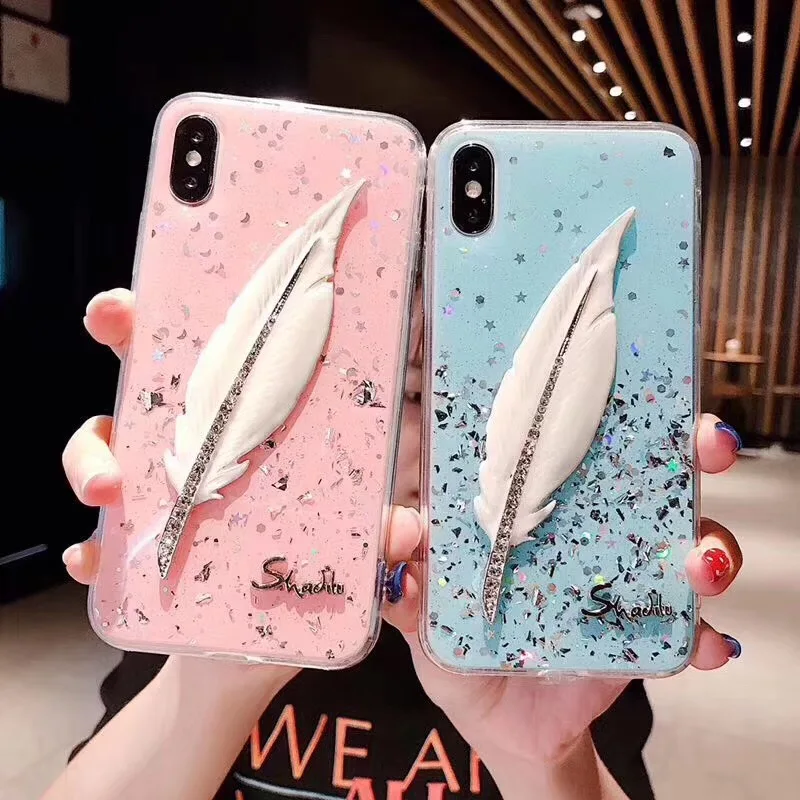 

Luxury Gold Foil Bling Phone Case For iPhone X XS Max XR Soft TPU Silicone Cover For iPhone 7 8 6 6s Plus Glitter Case Coque