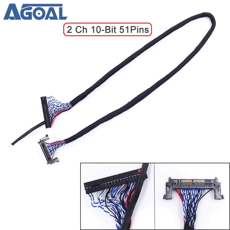 

FI-RE51S-HF LVDS Cable with hook 51Pin Double 2 channel Dual 10bits 10-bit 55cm for LG Large Size LCD TV Monitor Panel