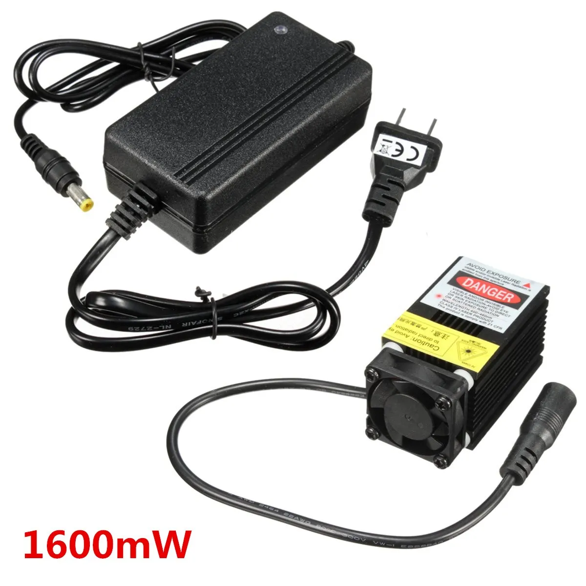 

1600MW Laser Module Engraving Head 12V 1.6W For DIY USB CNC Cutting Printing Machine + Power Supply