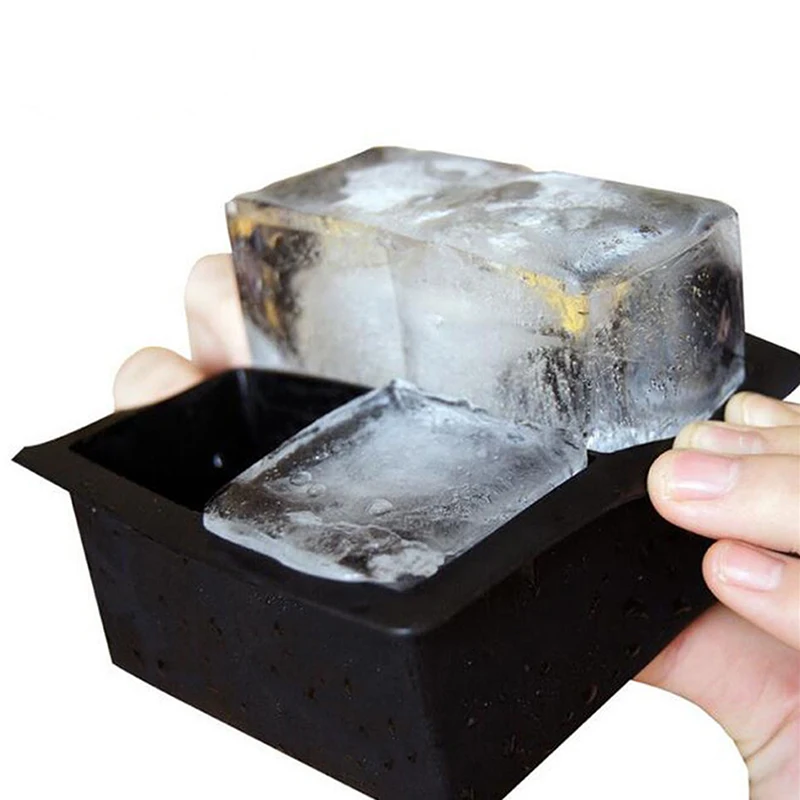 

milng Big Size Large Ice Cube Square Tray Mold Mould Bar Kitchen Accessories 9.2*9.2*4.8cm 4 Lattice