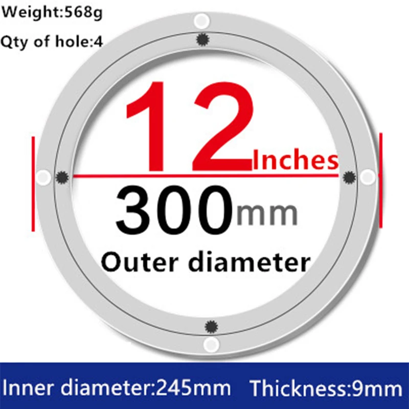 

2pcs 12 inches 30cm Wholesale Lazy Susan Turntable Dining Table Aluminium Alloy Swivel Plate for Kitchen Furniture