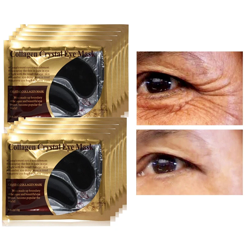 

12pcs=6pair Black Eye Mask Patch for the Eyes Skin Care Beauty Cosmetics Crystal Collagen Eye Gel Mask Whey Protein Eye Patches