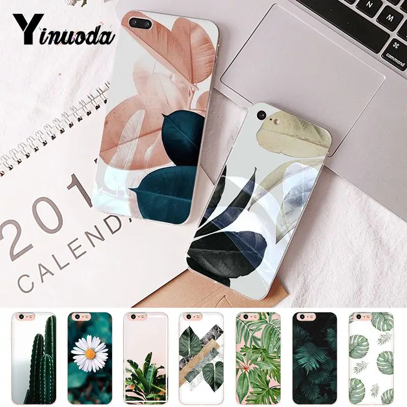 Yinuoda الصيف النخيل ورقة ورقة موز الزهور الجدة Fundas الهاتف حقيبة لهاتف أي فون 8 7 6 6 ثانية زائد X XS ماكس 5 5 ثانية SE XR 10 غطاء