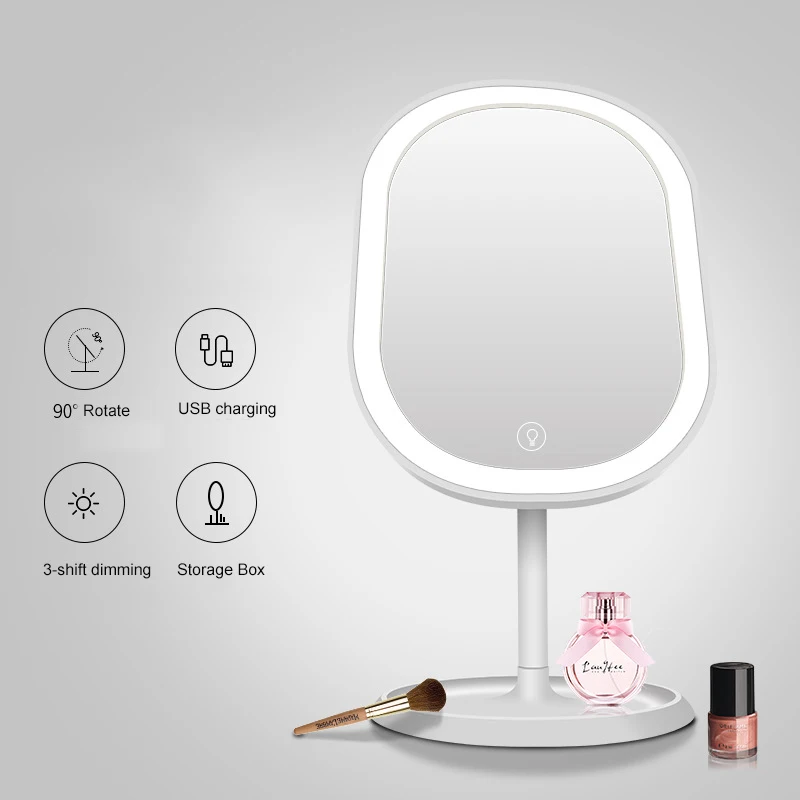 

HD natural light 180 Degrees Rotaion woman make up lamp hollywood vanity mirror dressing table light USB charging