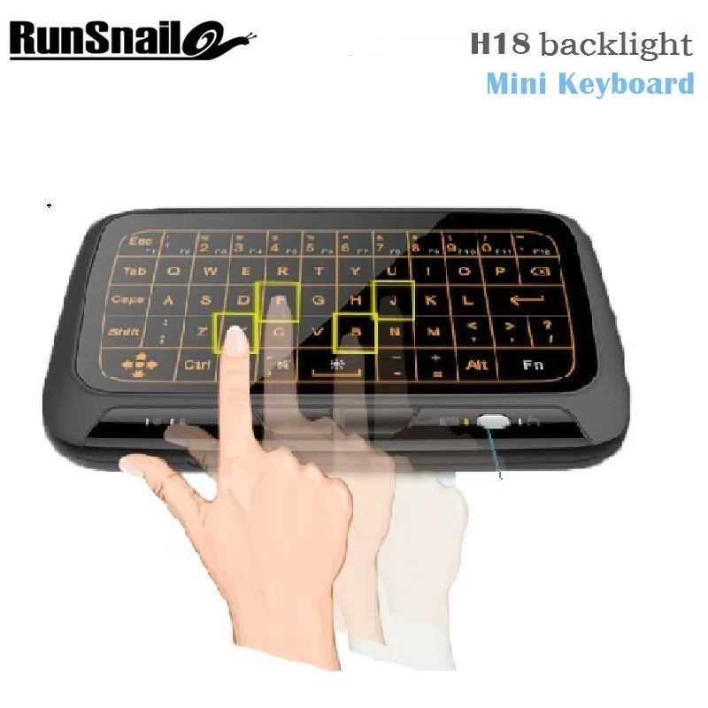 

Runsnail Mini H18 Wireless Keyboard 2.4 G Portable Keyboard With Touchpad Mouse for Windows Android/Smart TV Linux Windows Mac