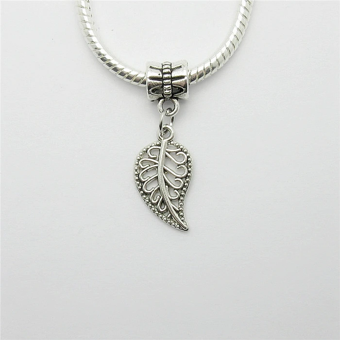 

Wholesale lots 25PCS fit Pandora charm bracelet DIY pendant beads dangle Leaf charms for jewelry making