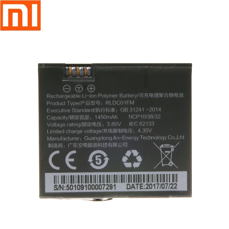 Comprar Original 1450mAh 3,8 V batería recargable para Xiaomi Mijia 4K Mini accesorios de Cámara de Acción baterías cargador funda de carga