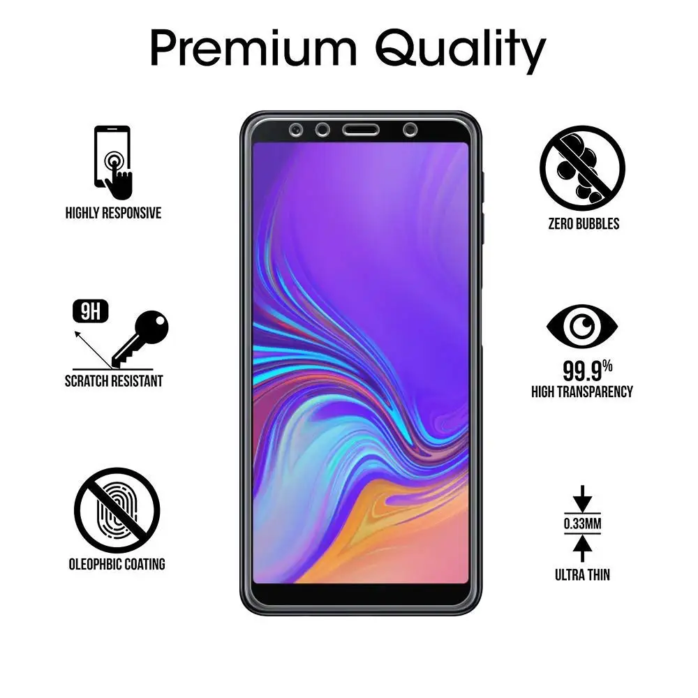 Защитный экран 9H на Samsung Galaxy протектор экрана из закаленного стекла для A6 A7 A8 2018 8 J7