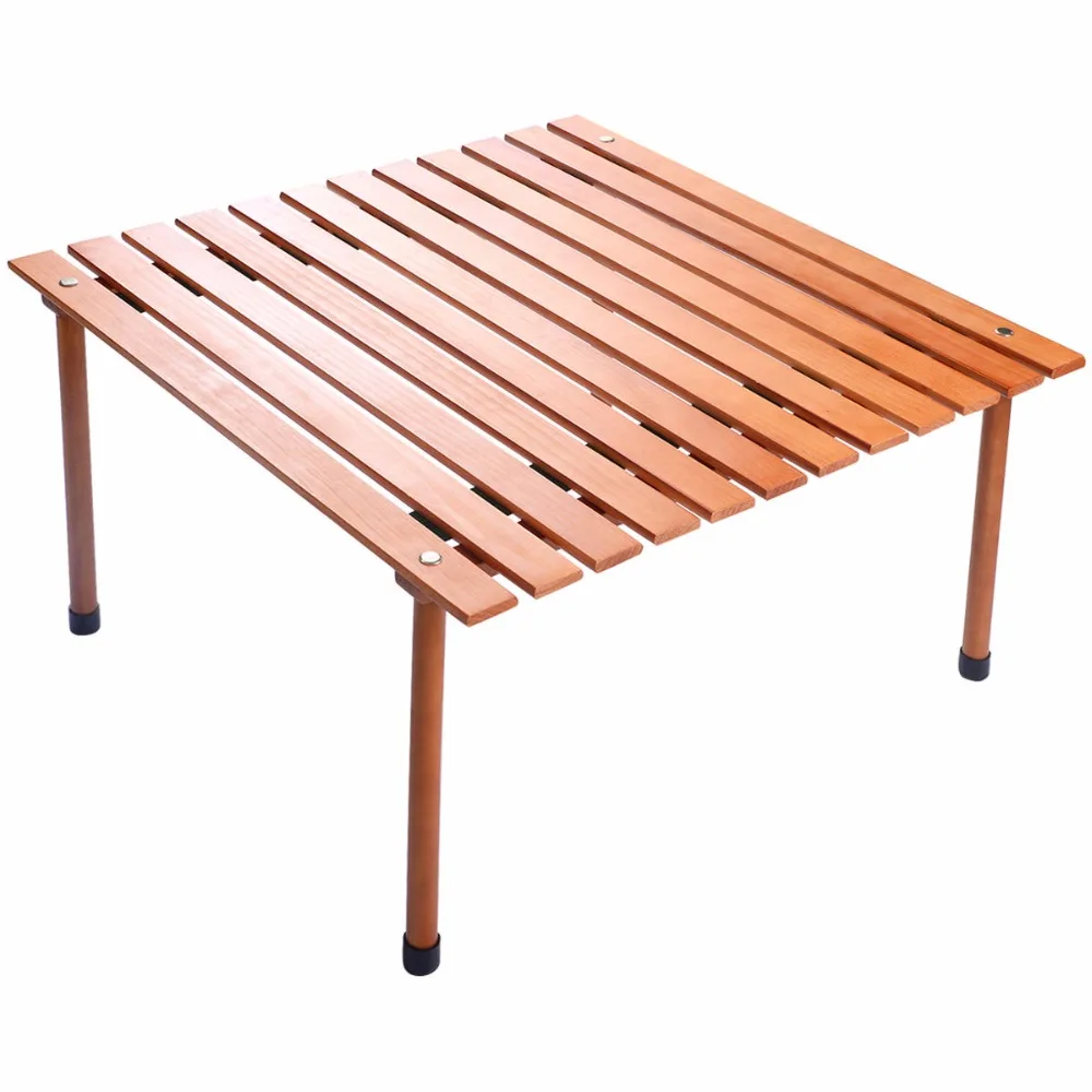 Goplus Folding Roll Up Table Portable Indoor Outdoor Picnic Party Dining Camp Tables Modern Wood Desk Home Furniture OP3558