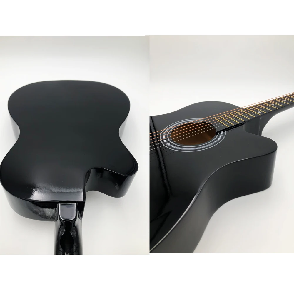 Najtaniej 38 41 cala gitara Guitarra akustyczna gitara folkowa dla początkujących 6 struny lipa z zestawami czarne białe drewno czerwona gitara AGT16