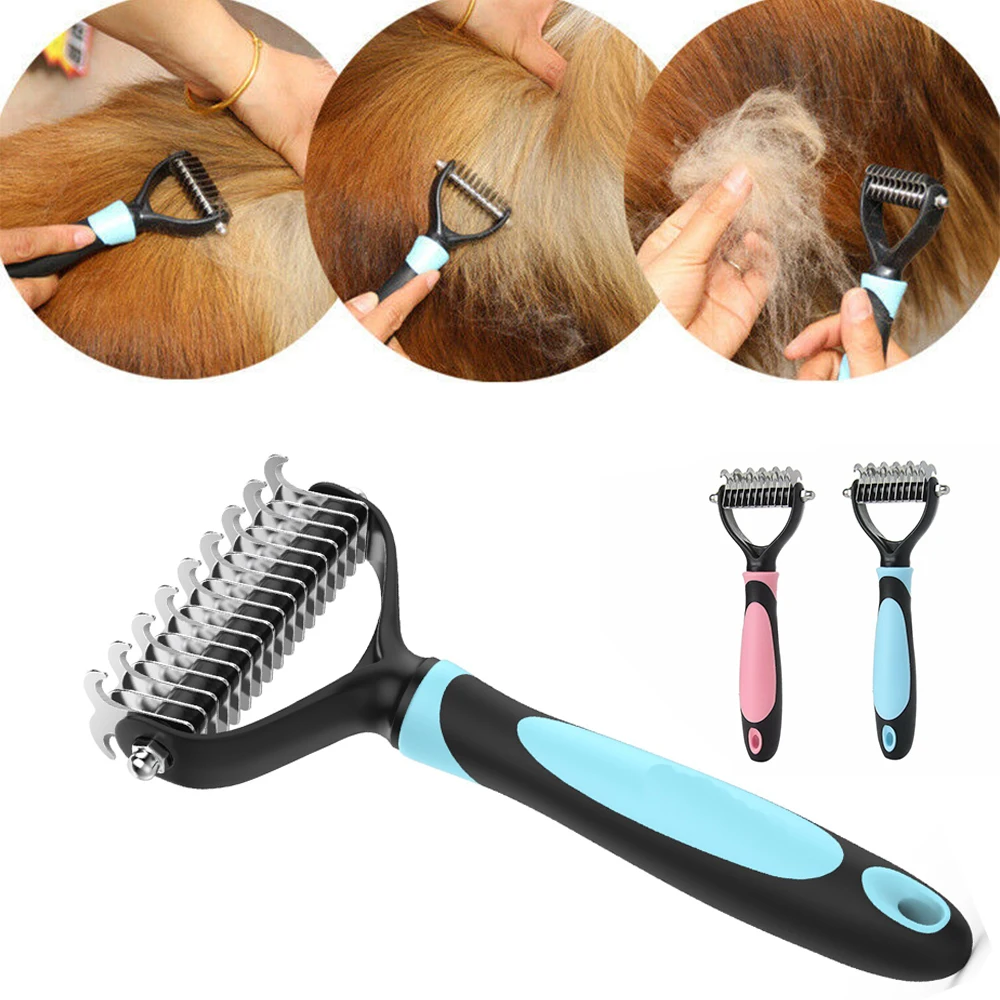 

Pet Fur Knot Cutter Remove Rake Grooming Shedding Brush Comb Rake Dog Cat