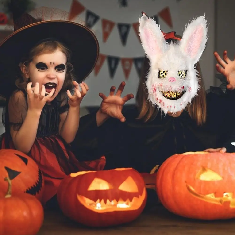 Новая маска на Хеллоуин, кровавая маска кролика-убийцы, плюшевая Маскарадная маска для детей и взрослых