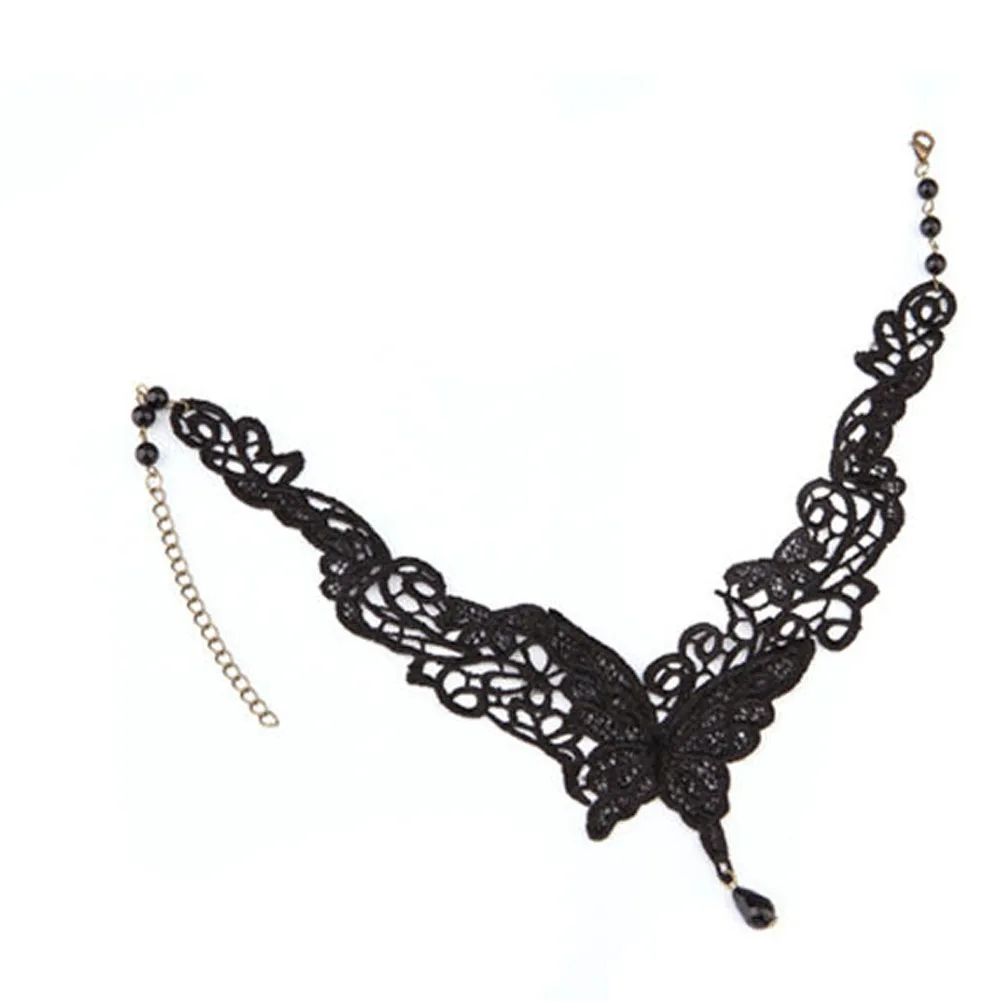 

Fashion Retro Gothic Tattoo hollow Lace butterfly Women Necklace Pendant Vintage Wedding Jewelry Choker Necklace