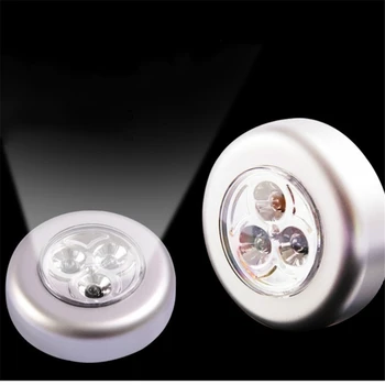

Practical Wall Night Light Kitchen Bedroom Cabinet Closet Lighting Sticker Tap Battery Powered Touch Lamp Wall Lamp Cabinet