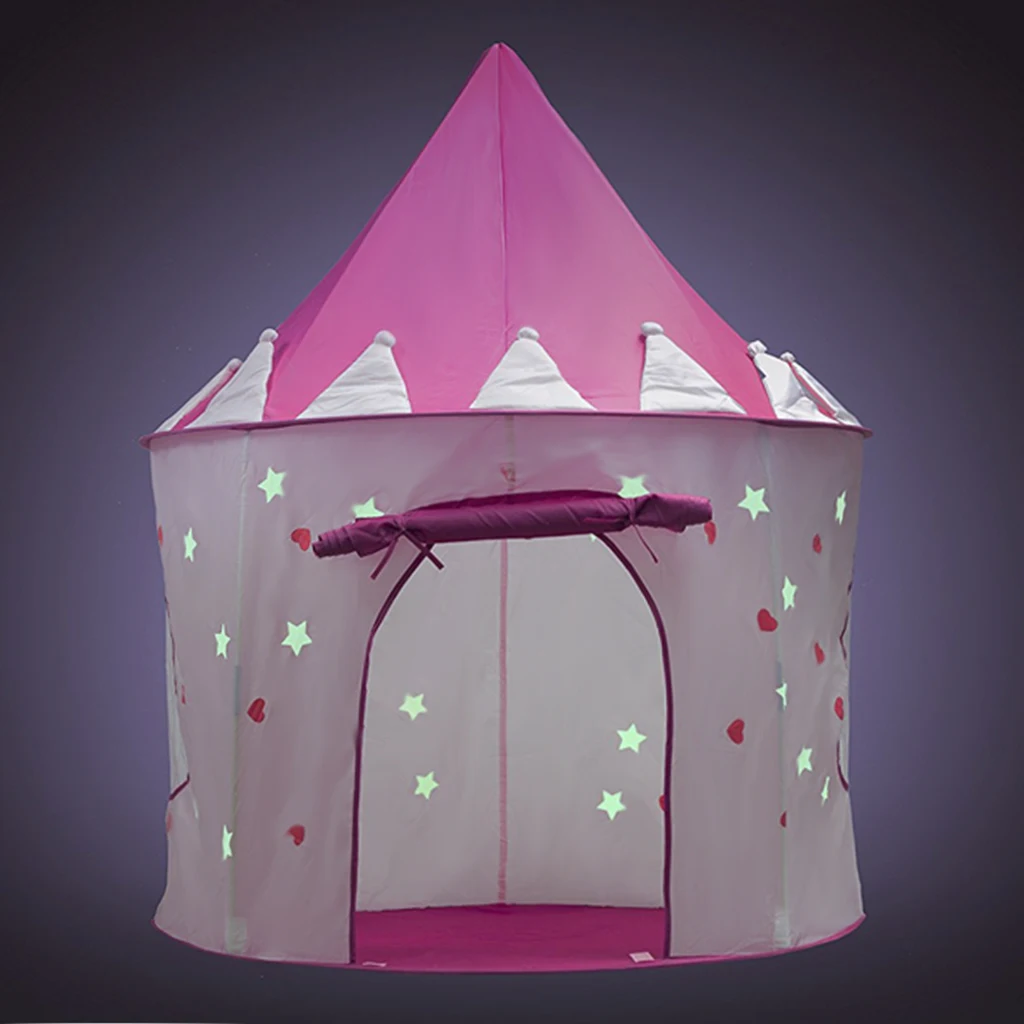 Folding Luminescent Mongolia Pop Up Playhouse Princess Tent + Floor Cushion Carpet Kids Toy