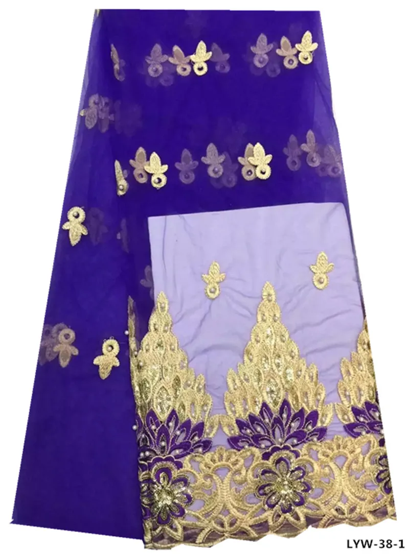 Glitter sequins tulle lace african french lace fab...