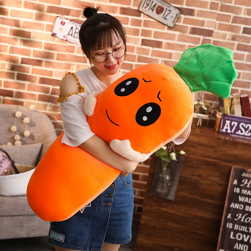 Плюшевая морковка Kawaii оранжевая Подушка мягкая морковь мультфильм