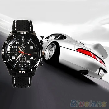 

Men's Racer Military Pilot Army Style Silicone Sport Wrist Watch