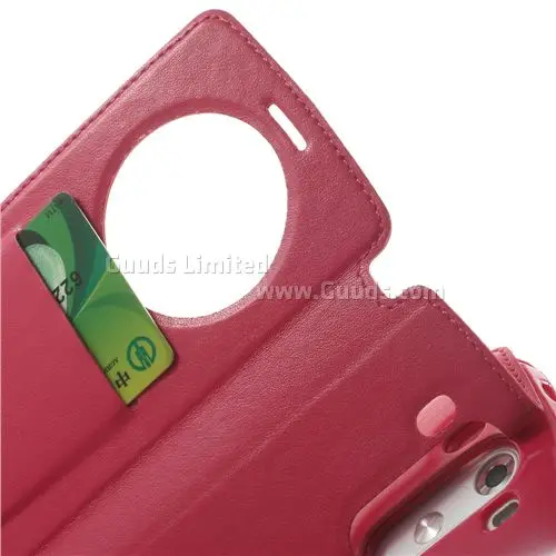 Roar Korea Noble Quick Circle Leather Flip Cover for LG G3 D850 D855 LS990 - Rose
