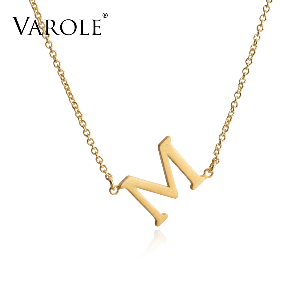 Varole New Arrival Gold Color Letter M Necklace Pendant for Women Silver Necklaces &amp Pendants Charms Jewelry Making suspensions |