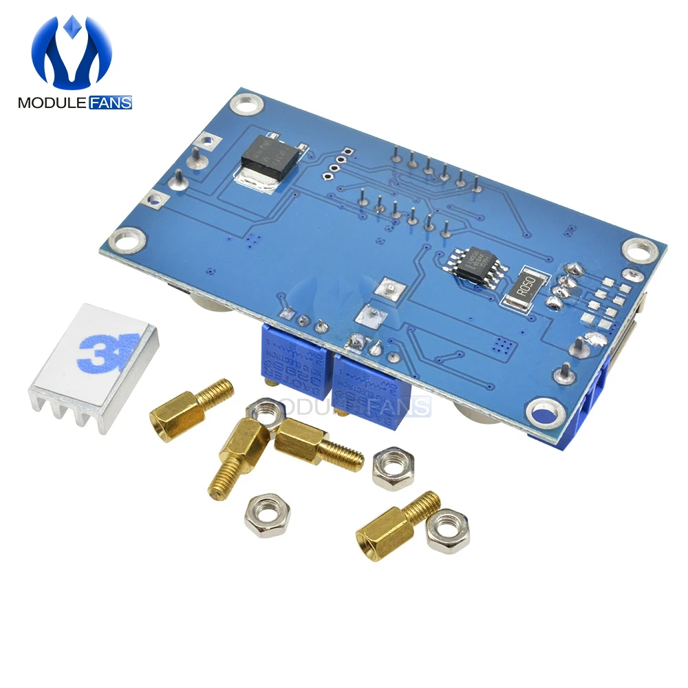 Регулируемый понижающий модуль заряда батареи 5A CC/CV светодиодный USB вольтметр