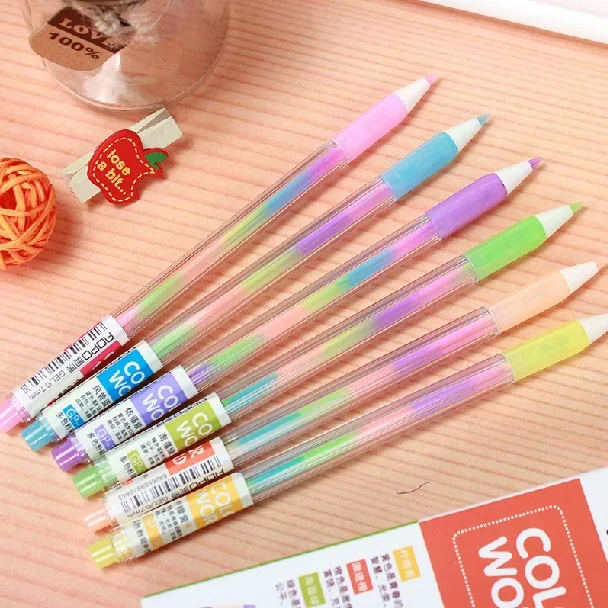 

6 pcs/set Multicolors mixed Gel ink pen 0.7mm Korean type office special featured pen exam pen special pen for students supplies