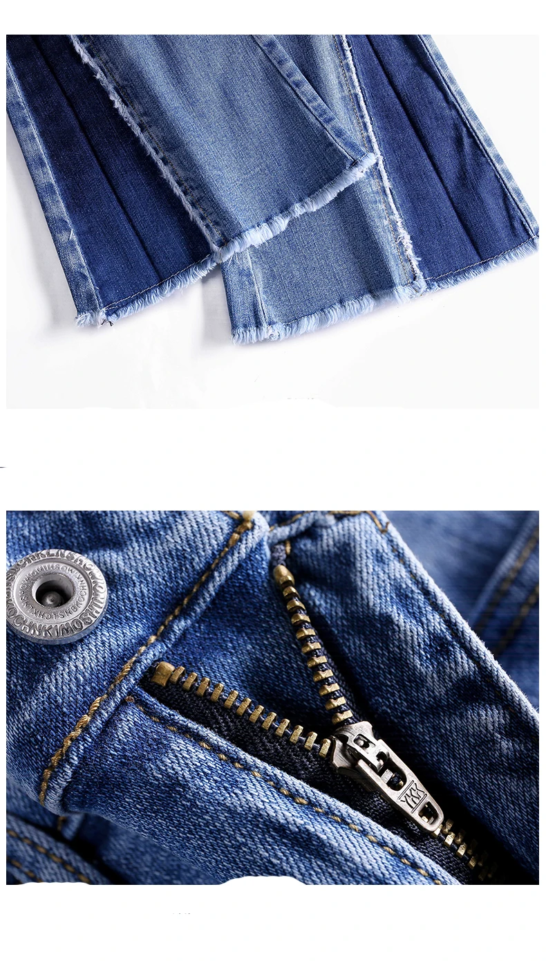 Jeans Nouveaux Taille Femelle Offre Cru Long Bleu Haute Élastique Pantalon Spéciale Stretch Slim K410 Lavé Femmes ESHTxFq