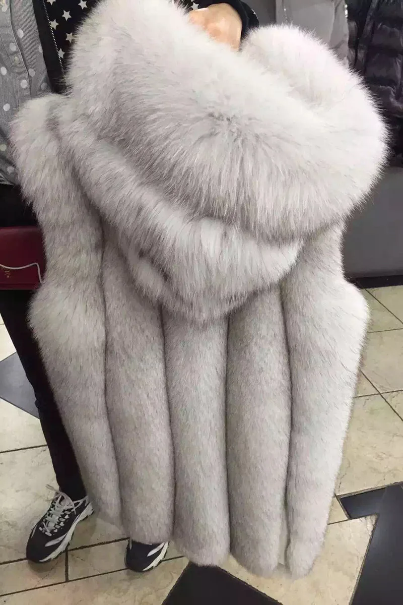Manches Gilets Fourrure ardoisé blanc De Sans Faux Artificielle Femmes gris D'hiver 2017 rose Chaud Veste Gilet rouge Vison Mode Manteau Manteaux Noir O4qZUx
