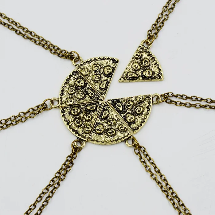 1X/set Pizza Pendant Necklaces for Men Women Family Friendship Jewelry 