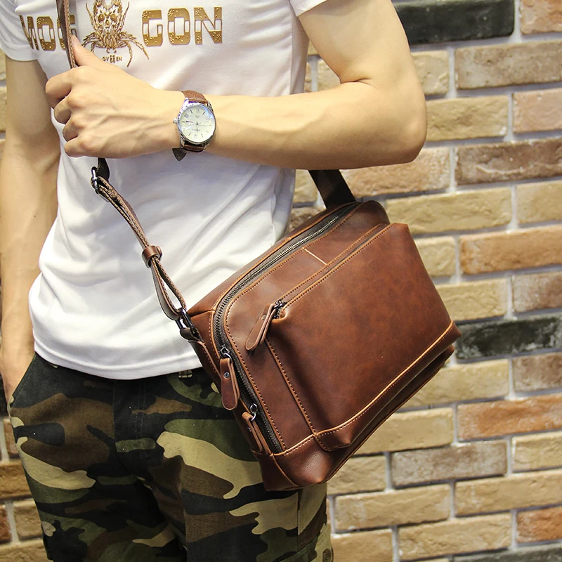 

Tidog Korea tide restoring ancient ways single men fashion leather shoulder bag