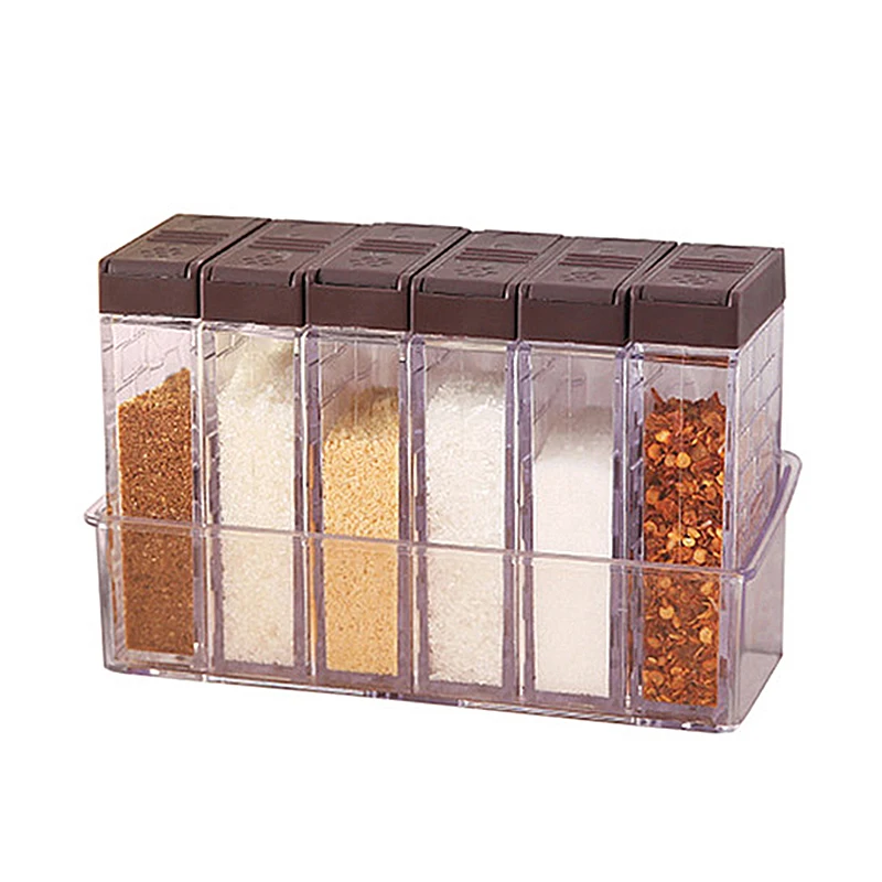 

Kitchen Seasoning Boxes Bottles Jars Plastic Spice Lid Storage Organizer Sugar Pepper Layers Box Home Organization Accessories