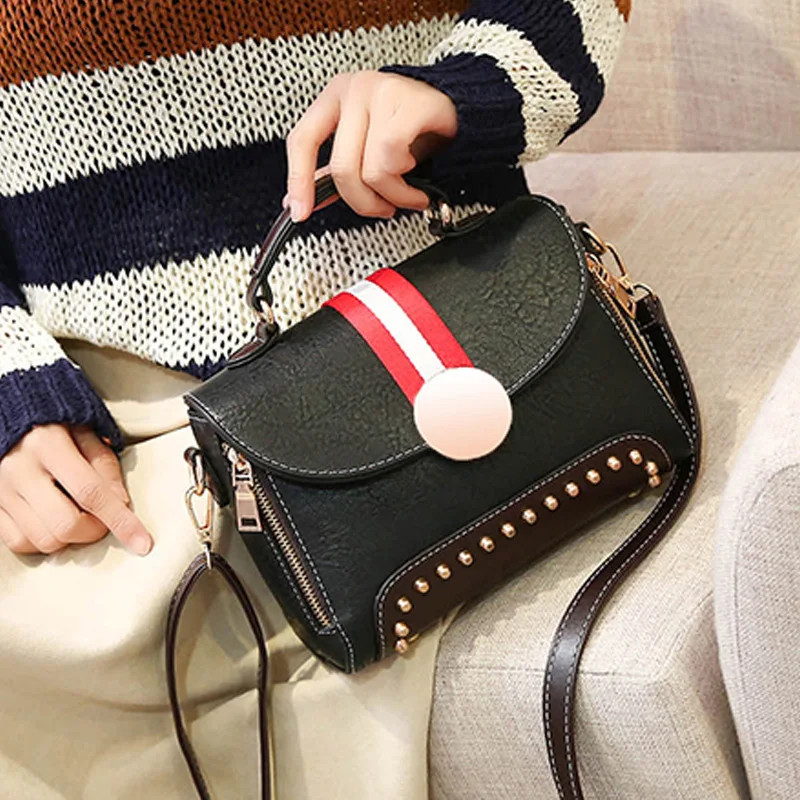 Vintage PU Leather Ladies HandBags Women Messenger Bags Designer Crossbody Shoulder Bag Boston Hand Hot Sale | Багаж и сумки