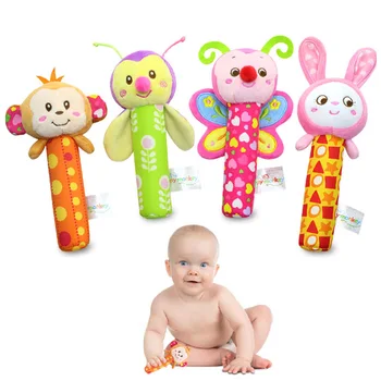 

Happy Monkey Baby Plush Toy Newborn Infant Hand Rattle Mobile Bibi Stick Soft Monkey/Bee/Butterfly/Rabbit Doll Kid Toys