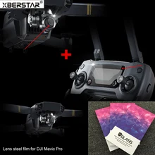Lente de Aço e Tampa de Vidro De Proteção Filme Para DJI Controle Remoto Mavic Pro RC Drone FPV UAV
