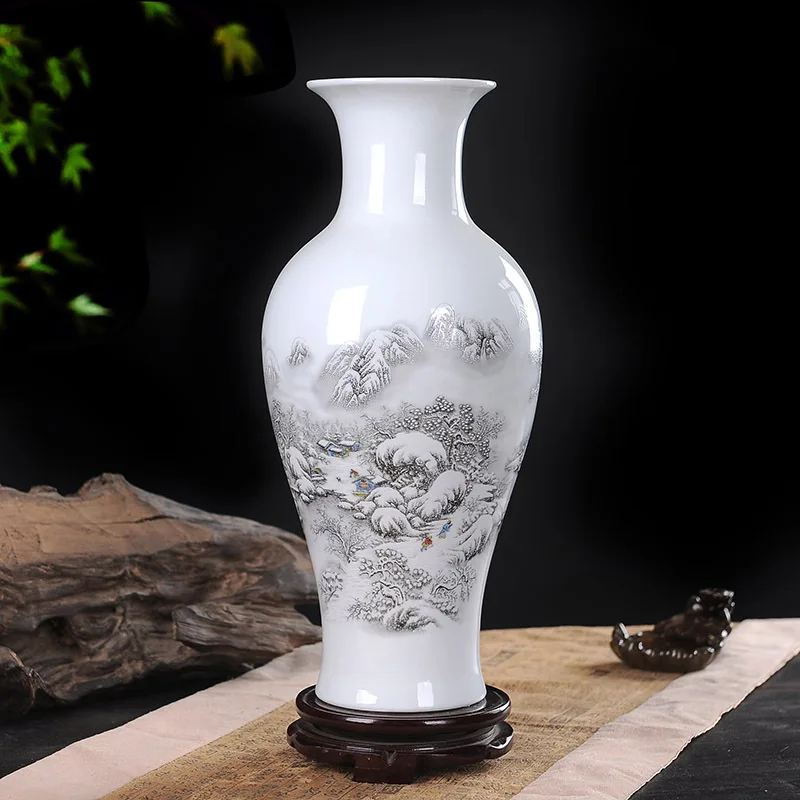 

Jingdezhen Ceramic Large Vase Modern Fashionable Living Room Classical Adornment Handicraft Furnishing Articles snow pattern