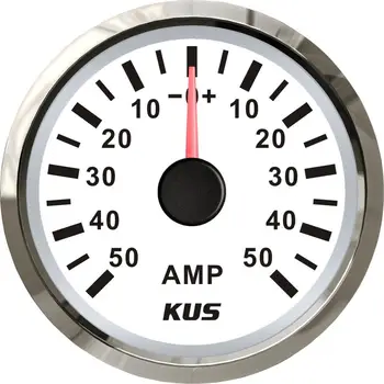 

New KUS 52mm Waterproof Ampere Gauge Ammeter AMP Meter 50A With Current Sensor 12V/24V With Backlight For Car Boat