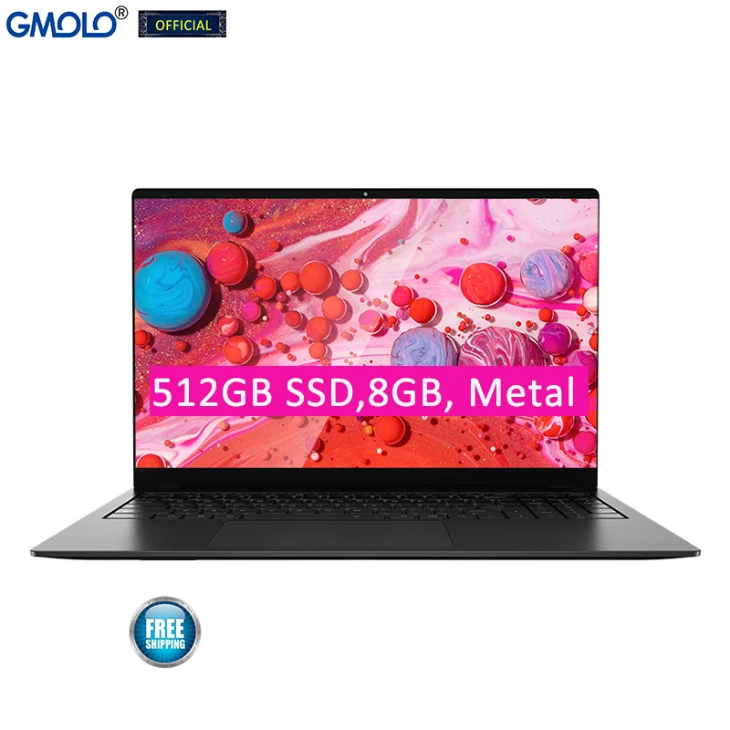 15 6 дюймов Core I3 5005U металлический ноутбук 8 ГБ 512 256GB SSD дюймовый экран с разрешением