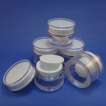 

5 Pcs 10g Plastic Jar Make up Cream Cosmetic Double Wall Container Case for Skin Care Products (AY190P(10)-C=5 pcs)