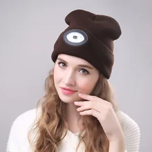 Горячий Мощный светодиодный свет унисекс Шапка-бини с USB перезаряжаемые для кемпинга туризма HD88