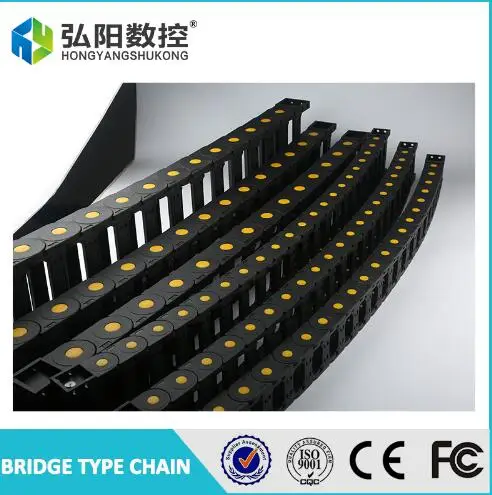 Черная усиленная пластиковая нейлоновая цепь для кабеля длиной 1 м 35x50/60/75/100 мм мостовой тип для станка с ЧПУ