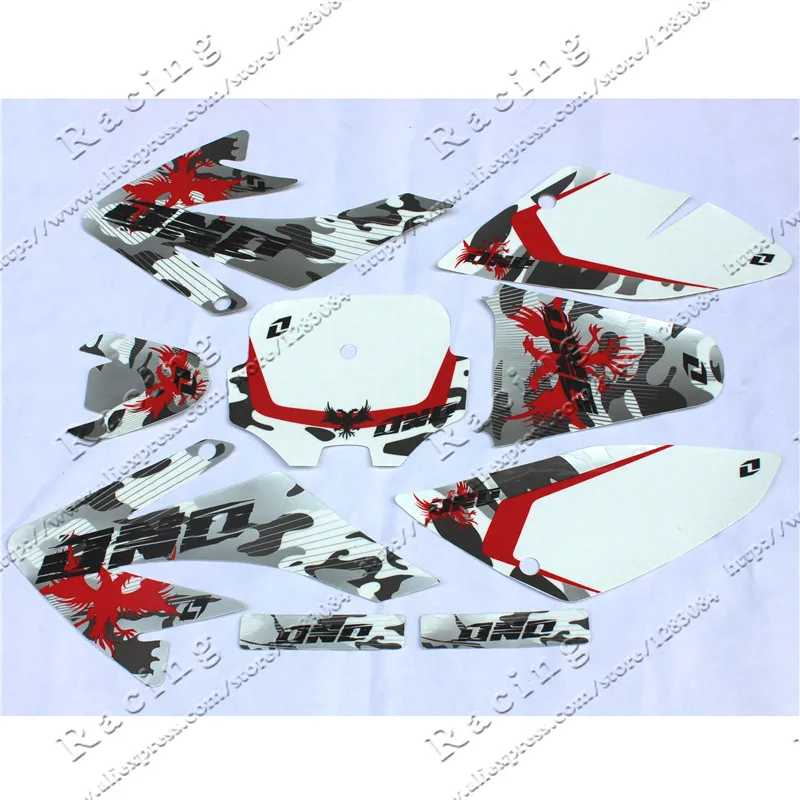 CRF 70 GRAPHICS KIT CRF70 DECO DECALS STICKERS DIRT PIT BIKE SENGE Motocross Kayo BSE Use 1in