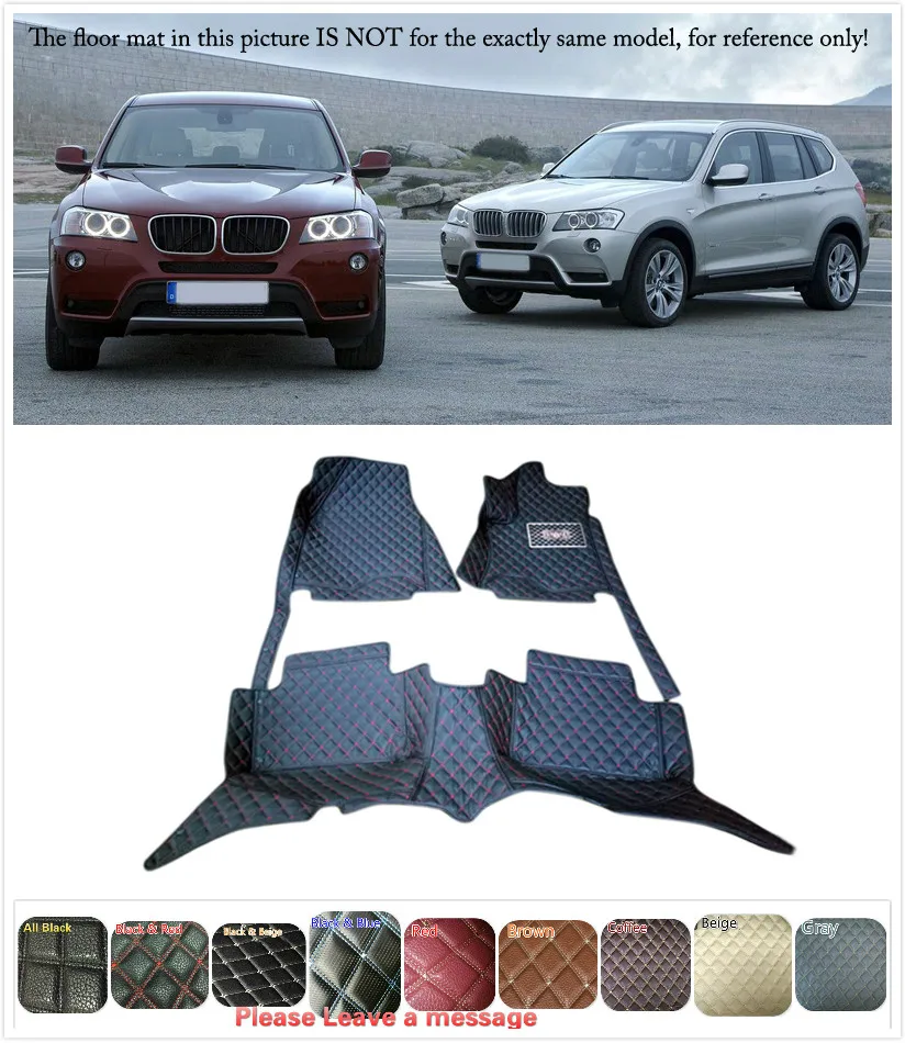 

5 Seats 1 Set Customs Car Floor mat Leather Waterproof Front & Rear Floor Mats Carpets Pads for BMW X3 E83 2006 207 2008 09 10