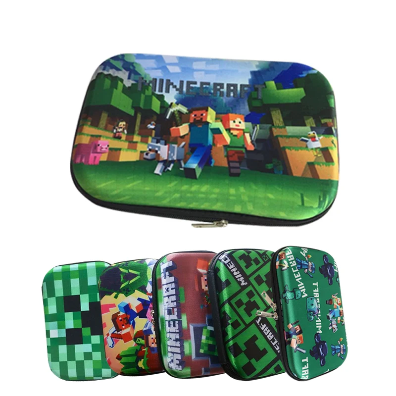 

Kawaii School Pencil Case Large Zipper Storage Bag Pencilcase for Kid EVA Green Minecraft Pen Box Student Gift School Stationery