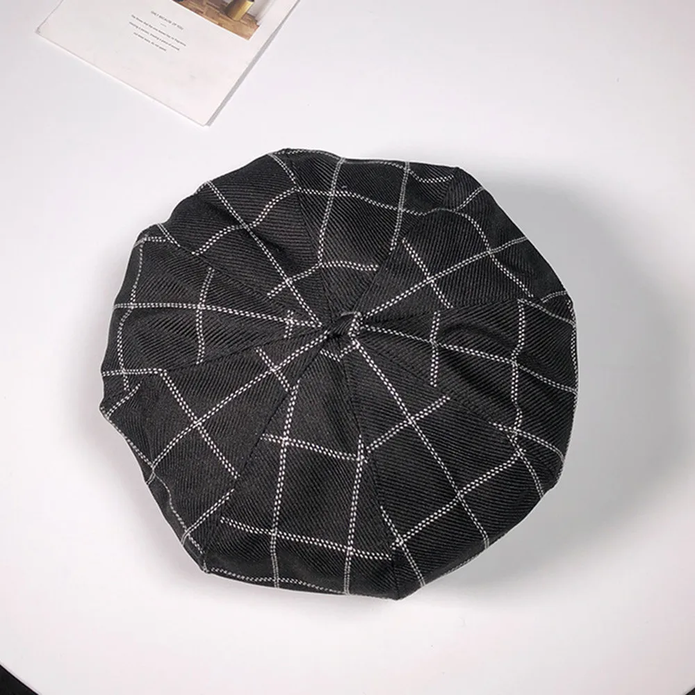 2018 Новая мода для мужчин и женщин Британский ретро головной убор в клетку для отдыха на открытом воздухе восьмиугольная художник шляпа