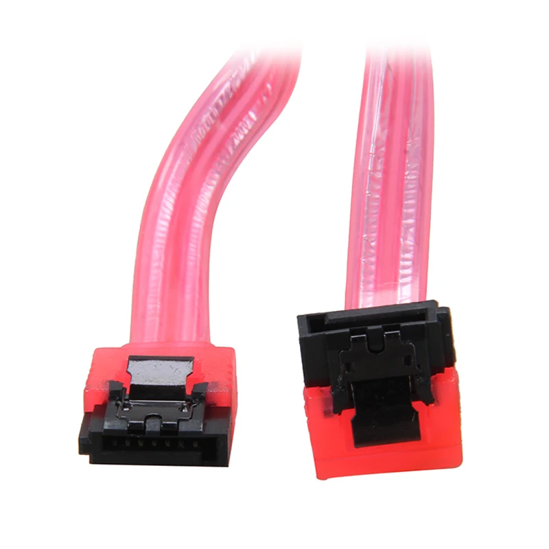 

6inch 180 to 90 degree 6Gb/s SATA3 Serial ATA DATA cable with latch for SATA 3.0 SATAIII 6Gbps HDD Hard Drive Disk / SSD -UV Red
