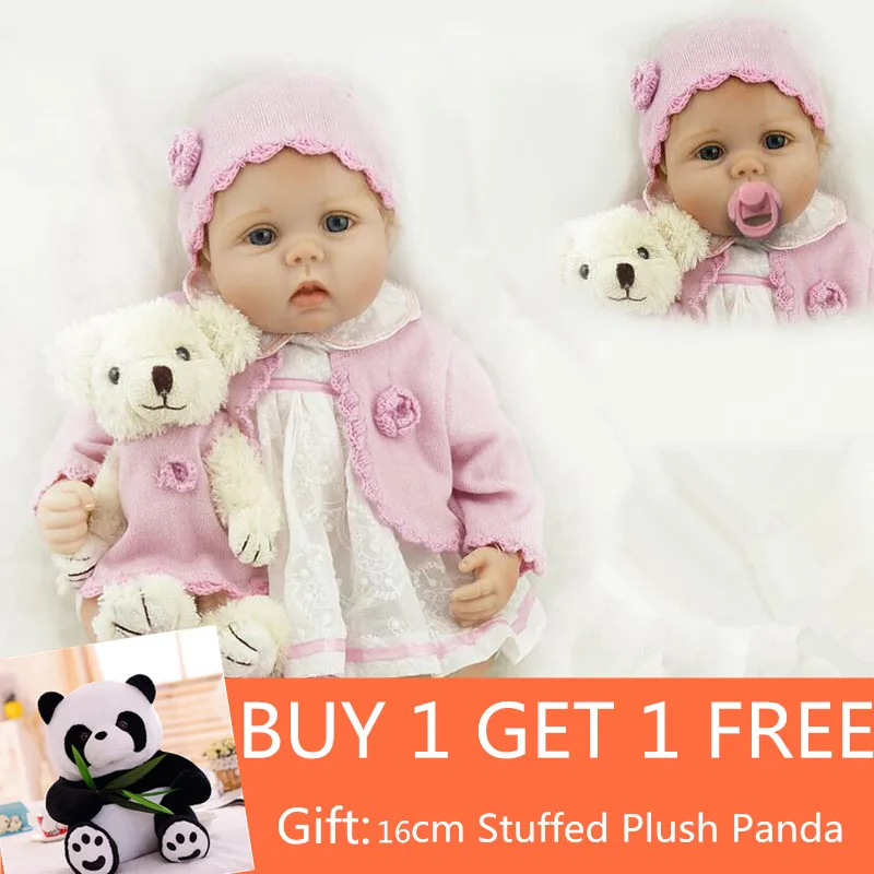 Muñecas de bebé realistas de 22 pulgadas 55 cm, muñecas Reborn de vinilo suaves y realistas, Cumpleaños de Niños, Juguetes de Navidad, comprar 1 obtener 1 gratis