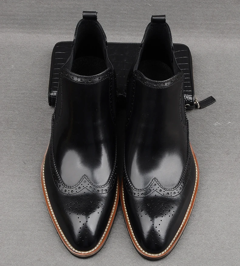 Tallado Tacones 1 Botas Martin Real Zapatos Cowboy Hombre 2018 Cuero Borgues De Oxfords Invierno Otoño Moda Bajos O0Rxa1q
