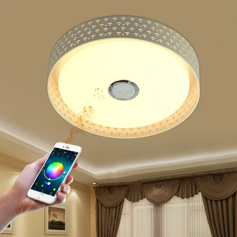 RGB Диммируемый современный потолочный светильник 36 Вт Светодиодный с Bluetooth и
