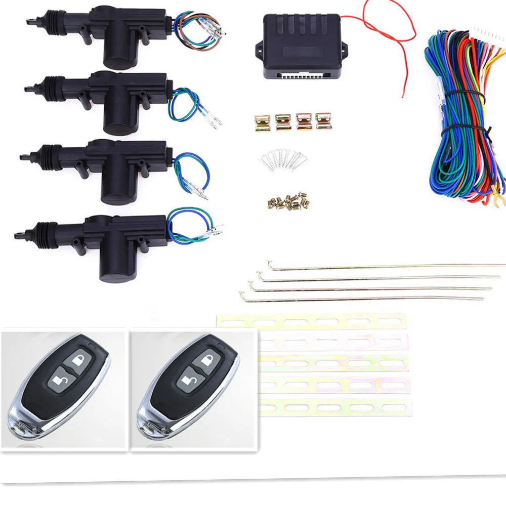 12V Universal 2/4 Remote Central Locking Kit Door Auto Keyless Entry
