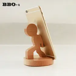 Творческий 1 шт. мини деревянный держатель мобильного телефона стенд База Kawaii Прохладный кунг-фу мальчик древесины хранения телефона